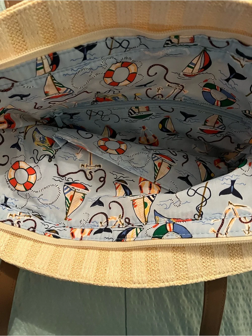 Vera Bradley Nautical Straw Tote